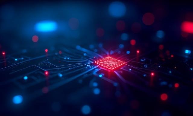 Abstract visualization of interconnected data points under threat